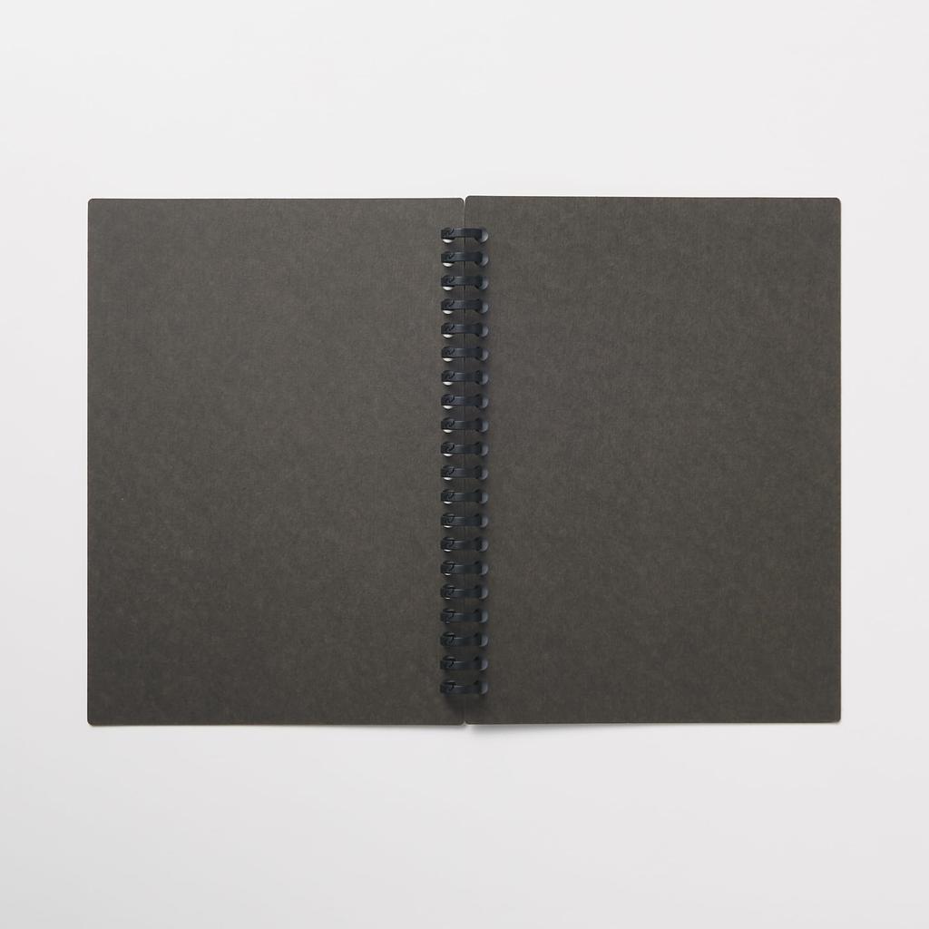 MUJI Påfyllning Kraft Mörk 82913842 Anteckningsbok, Omslag, A5, 20-håls, Grå,