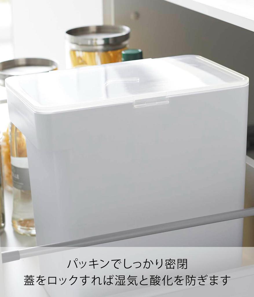 Yamazaki Jitsugyo Luftdichte Reisflasche, 10 kg, mit Messbecher, weißer Turm, Feuchtigkeitsgehalt ca. 5423. B30,7 x T19,7 x H31,2 cm, Antioxidationsmittel