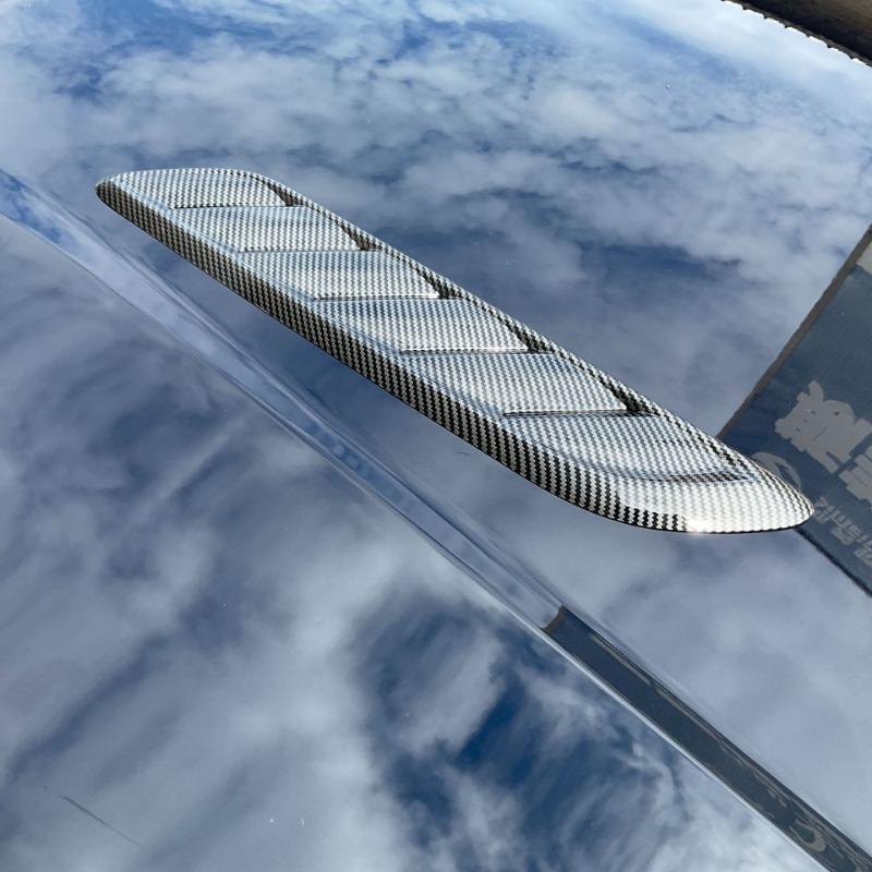 Glossy Black Front Hood Side Air Flow Vent Scoop Decor Trim Fit For Chevy Silveryado