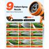 VEVOR Retractable Garden Hose Reel, 1/2" x 131.23 ft Wall Mounted Hose Reel, Heavy Duty Garden Hose Reel with 9 Patterns Nozzle, Any Length Lock