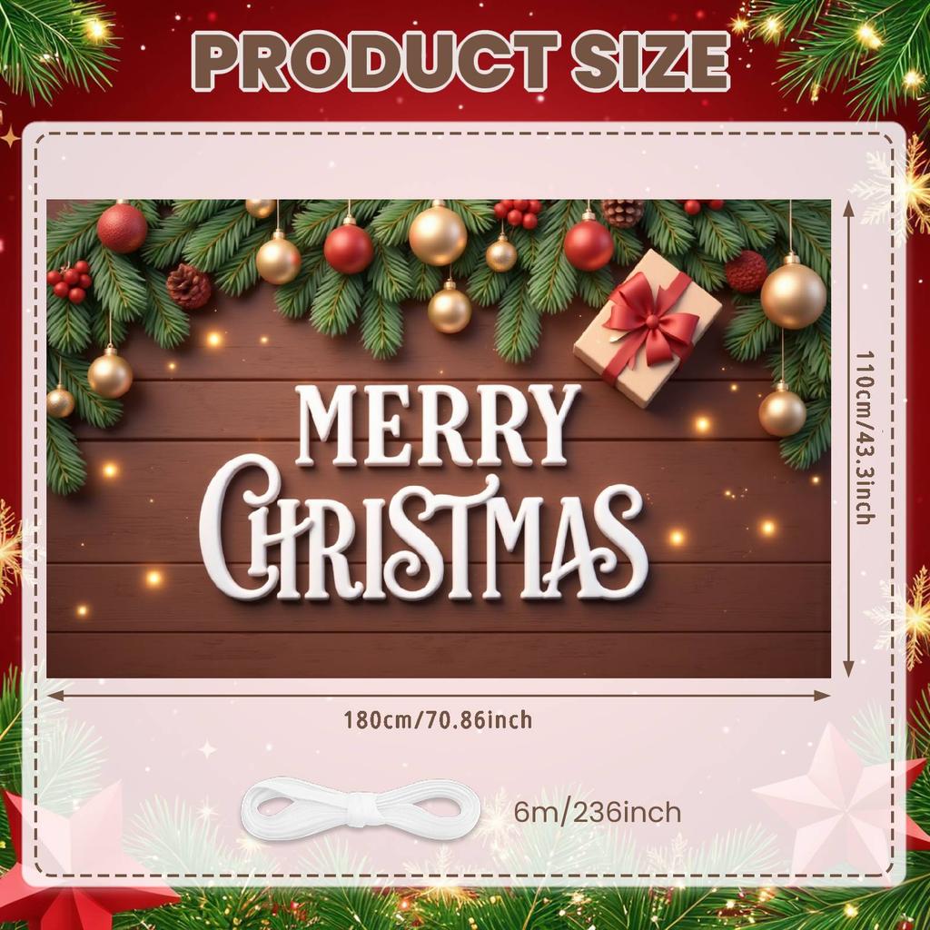 Xmas Display Ornament Decorated Holiday Backdrop Festive Background Pine Branch Decor Christmas Celebration Display For Home