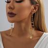 2023 Glamorous Gold Plated Triangle Crystal Heart Tassel Earrings Women For