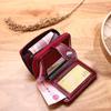 IELGY retro oil wax leather short zipper buckle small wallet for women