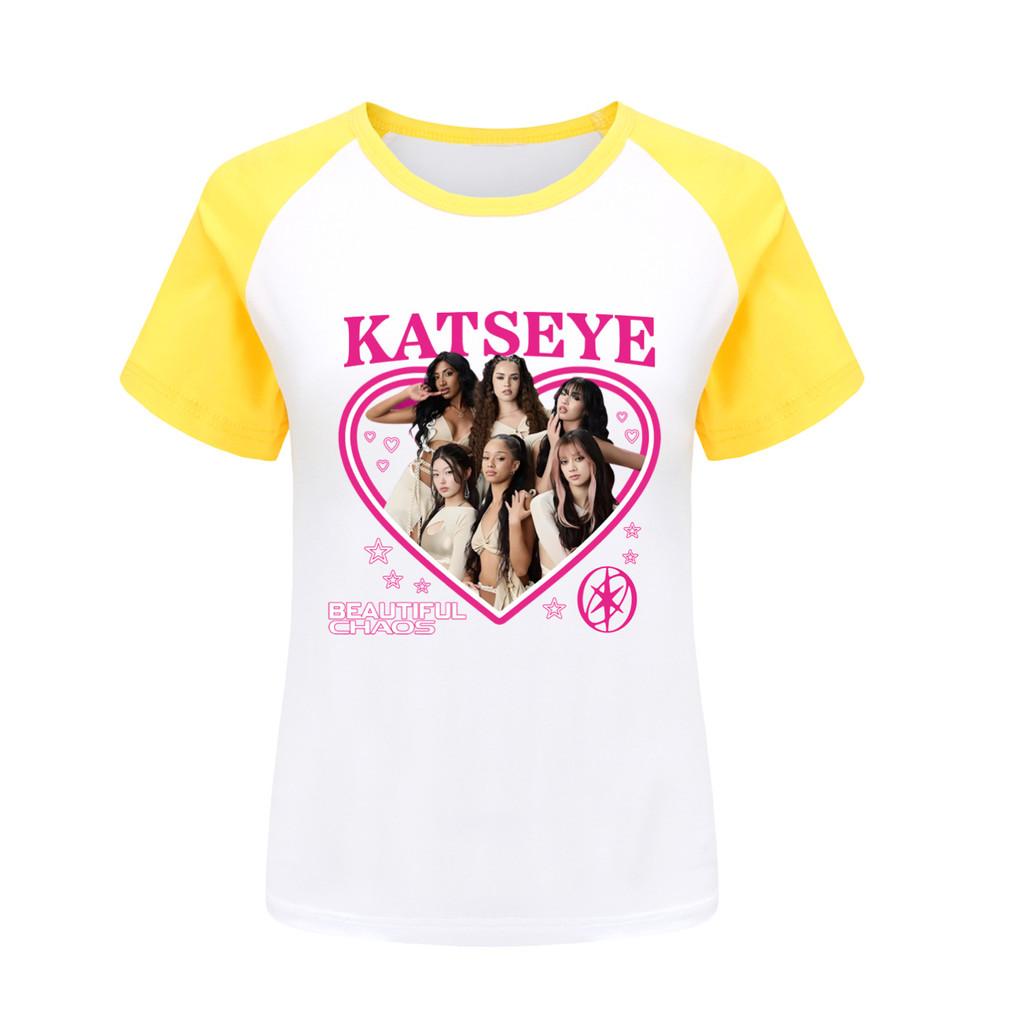 5347 Kids Girls KATSEYE Print Round Neck T-Shirt