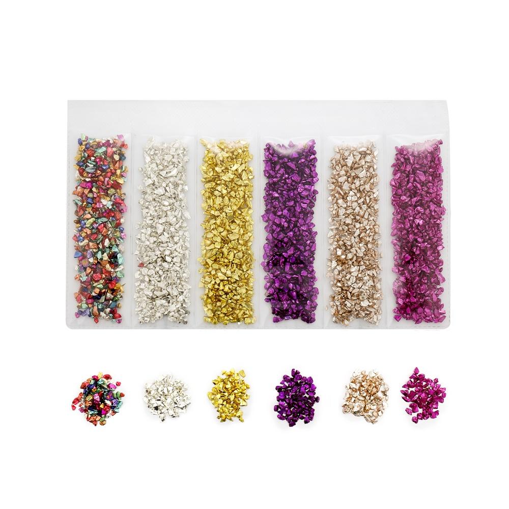 1 Set Multi-Color Mixing Nail Art Crushed Glass Stones Irregular Decoration for DIY Epoxy Resin Siliocne Mold Fillings Material