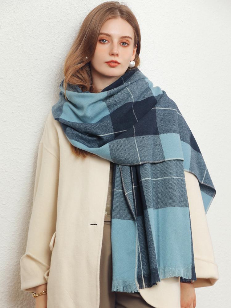 Imitation Cashmere Women Scarf Ladies Winter Vintage Plaid Scarve Pashmina Mujer Femme Foulard Bufanda Wrap Shawl Echarpe Hiver