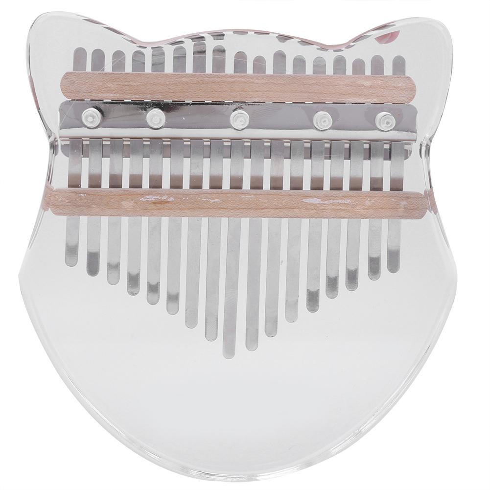 17‑Key Kalimba Thumb Keyboard Instrument with Bag and Tuning Hammer Musical Instrument GiftTransparent