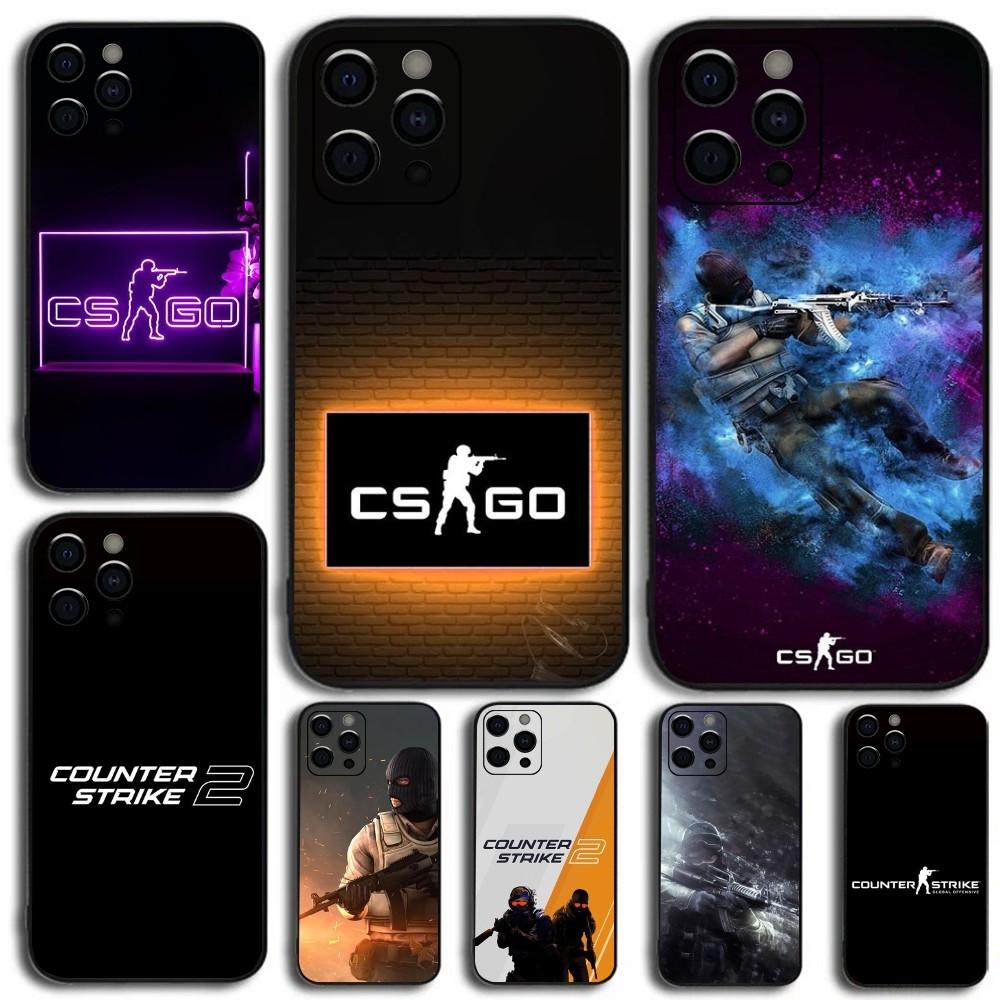 C-Counter Strike 2 CS GO Game Phone Case For Apple iPhone 15,14,13,12,11,Pro,X,XS,Max,XR,Plus,Mini Soft Black Cover