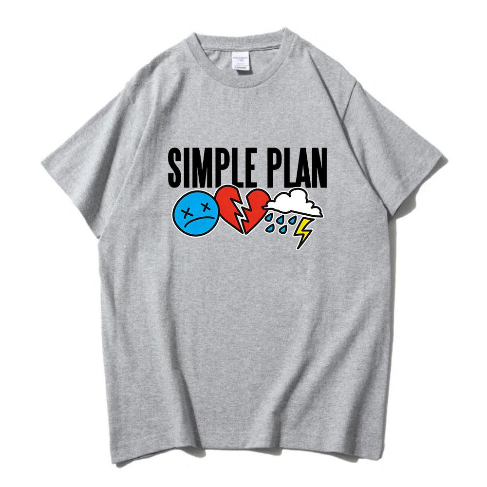 Original 3 Icons Logo T-Shirt Band SIMPLE PLAN Design Print Tshirts Short Sleeve Cotton Summer O-neck Tees Unisex Streetwear Top