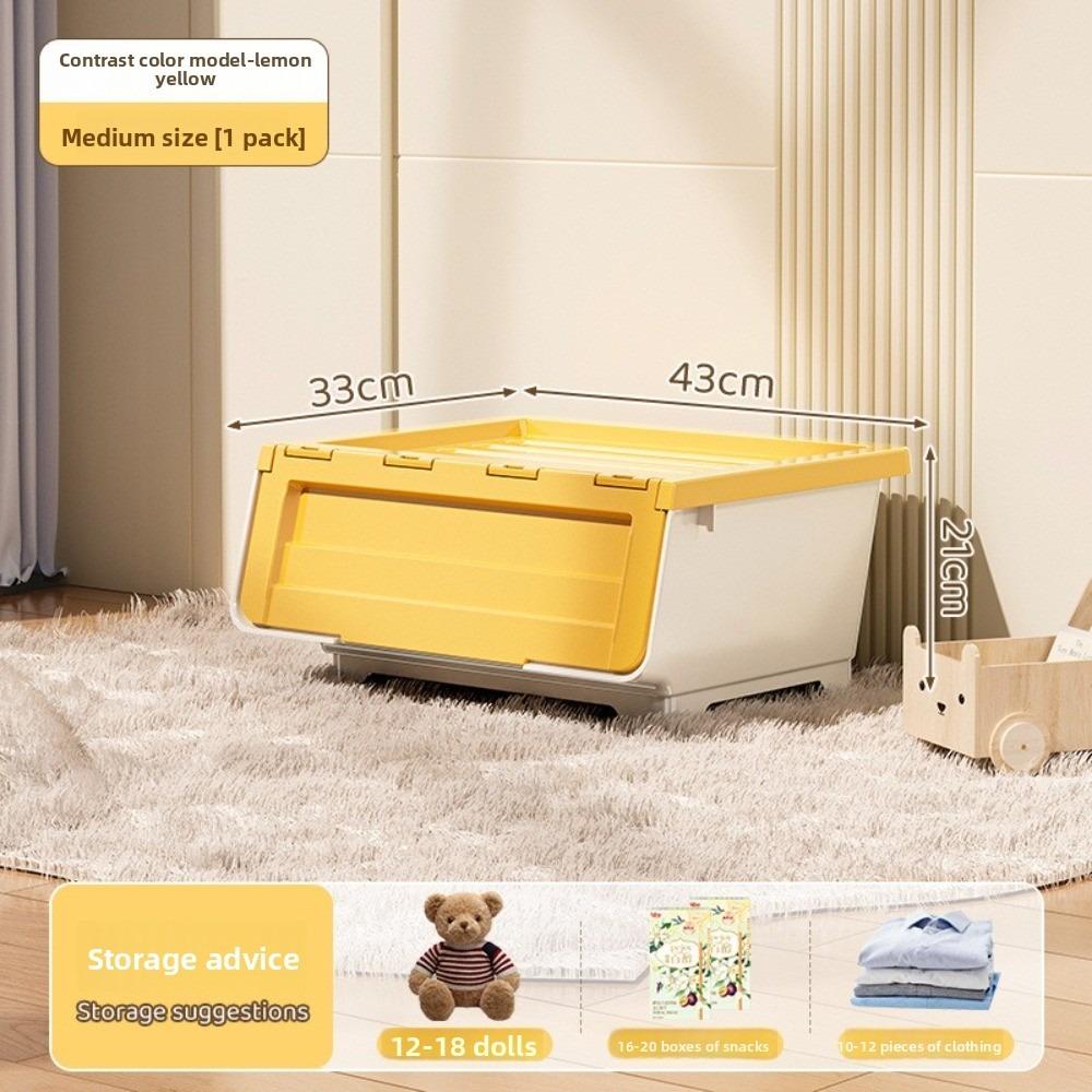 Stackable Flip Cover Storage Box Multi-Size Children's Playroom Organizer  Children's Playroom