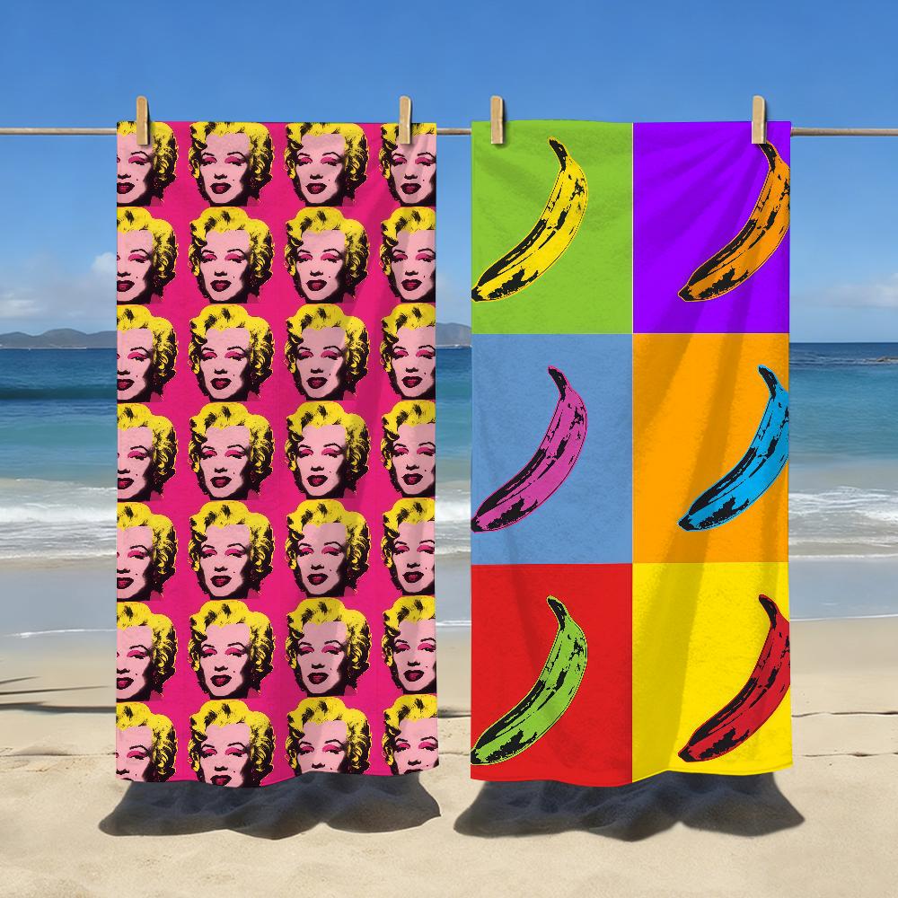 Pop Art A-Andy W-Warhol-S Ručník Sportovní Rychleschnoucí Cestovní Kempingové Vybavení Pískuvzdorný Měkký Lehký Velký Plážový Ručník