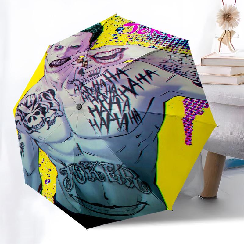 1pc Joker Tattoo Artwork Umbrella with Plastic Handle,Cartoon Pattern,Suitable for All Seasons Multi-functional Umbrella458