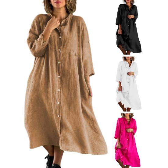 Women Down Dress Tunic Dress Casual Button Summer Beach Vacation T-shirt