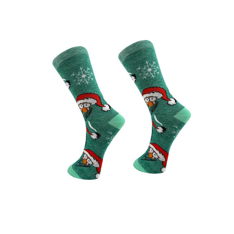 

2024 Cartoon Snowflake Five-Color Animal Mid-Calf Socks: Trendy Anime Christmas Frog Sports Design