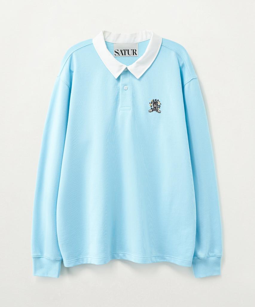 Seteo Crest Logo Rugby Long Sleeve Sky Blue