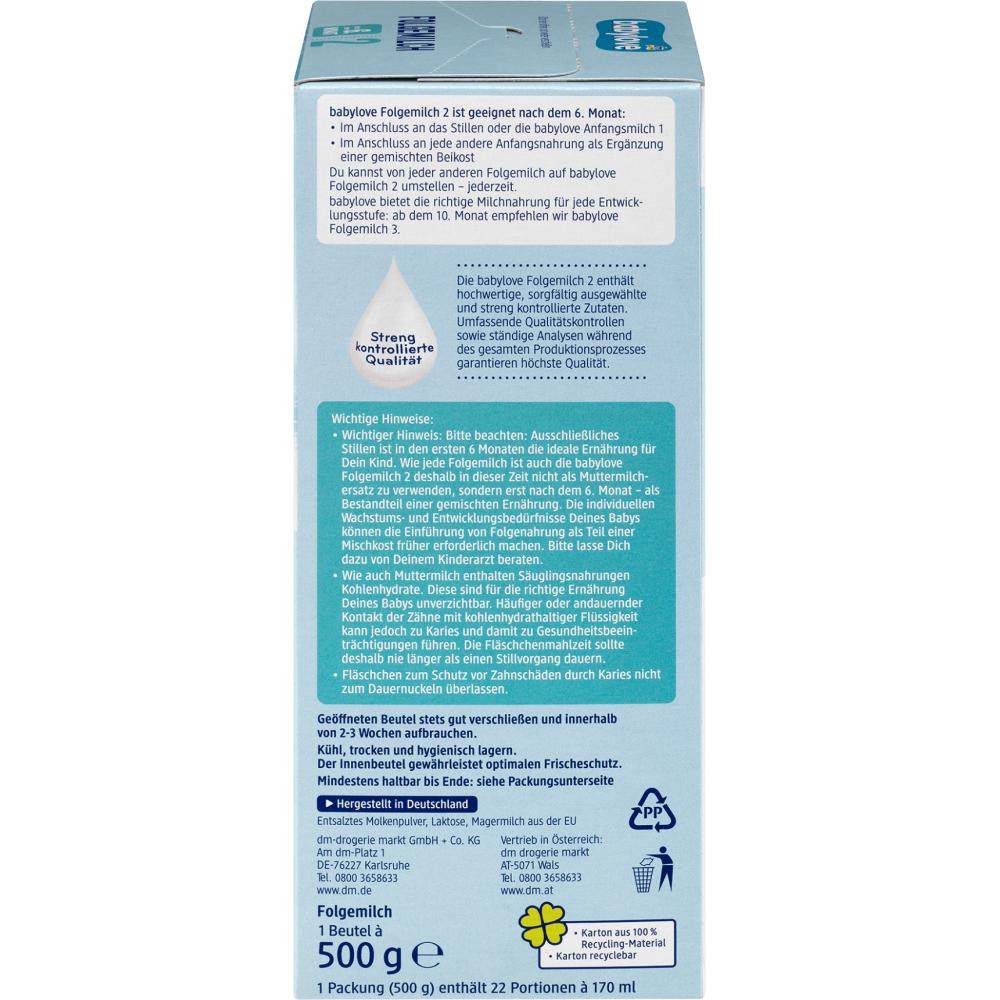 DM DM Babylove babylove Folgemilhi powdered milk stage 2 6 months 500g