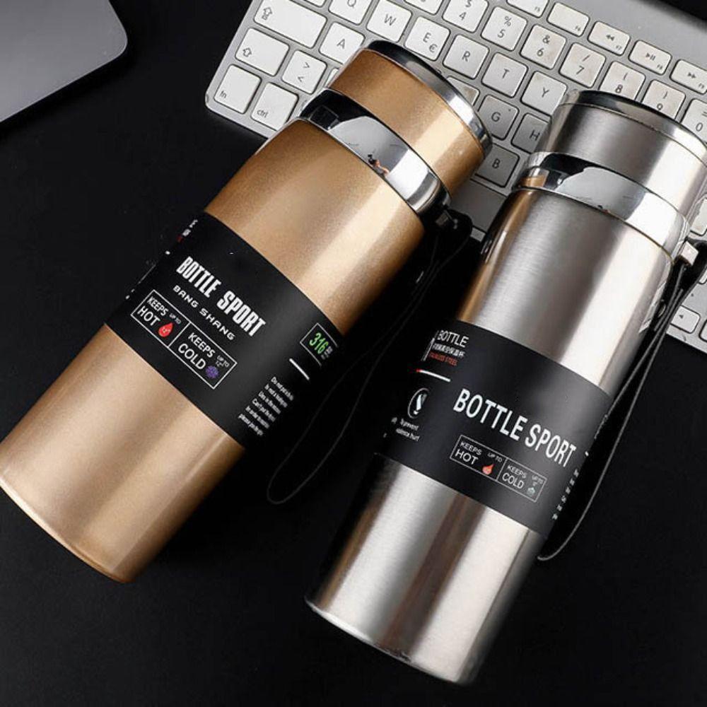Großvolumige Thermoskanne 800/1000ML Isolierbecher Tragbare Thermos-Wasserflasche Reise
