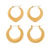 European-American Style Geometric Gold-Plated Titanium Steel U-Shaped Earrings for Women