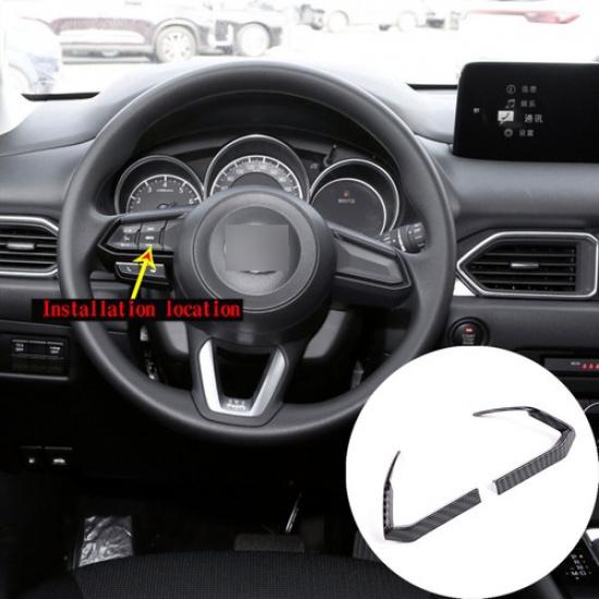 ABS Carbon Fiber Steering Wheel Frame Cover Trim For Mazda 3 6 CX3 CX5 CX8 CX9