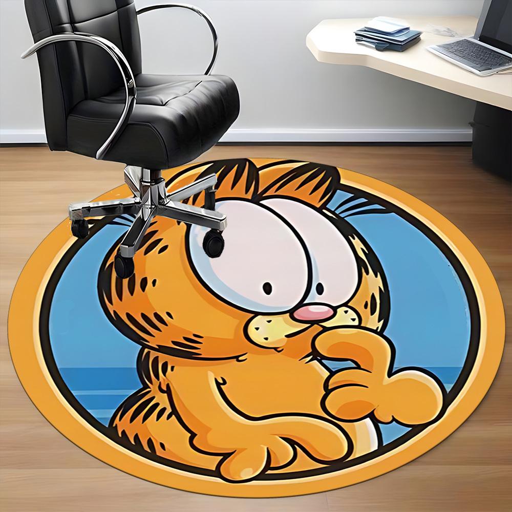Garfield Cat Office Round Area Rug, Under Office Chairs Bedroom Living Room Home Decor, a1022383
