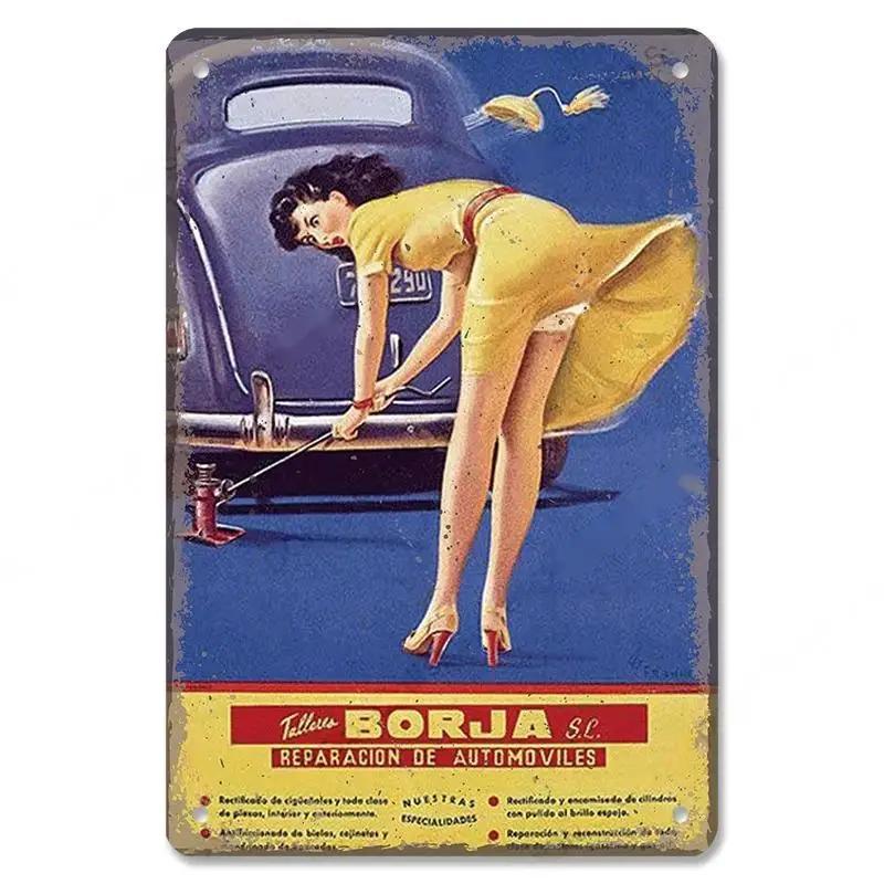 Metall-Wandskulptur Oldtimer | Blechschild, Retro Klassiker Auto Kunst, Halloween & Weihnachtsgeschenk, Bar/Pub/Garage Dekor