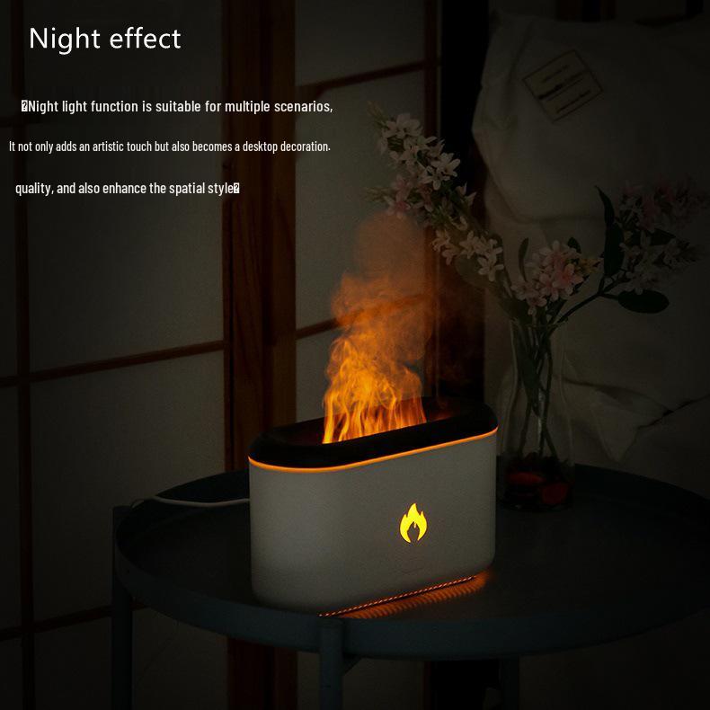Flame Aroma Diffuser Humidifier with Night Light - Ideal Creative Gift for Home, Bedroom, Family, and Friends.