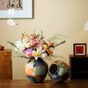 Ceramic Vase Color Irregular Stitching Hand-doodle Flower Vase Floral Arrangement Accessories Terrarium Home Decoration