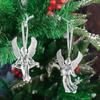 12/2PCS Christmas Acrylic Snowflake Ornament Crystal Clear Icicle Christmas Tree Pendants Holiday Winter Party Hanging Ornament