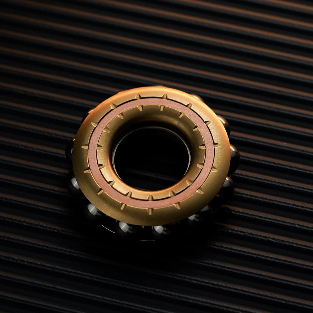 EDC Mechanical Beads Fidget Ring Push Slider Metal Mini Fun Stress Toys Tools