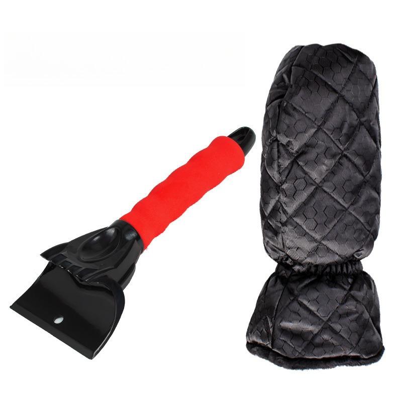 Car Snow Scraper Kit Windshield Ice Tool Foam Handle Warm Glove Defrost Cleaning Shovel Removes Snow Frost for Window and Door