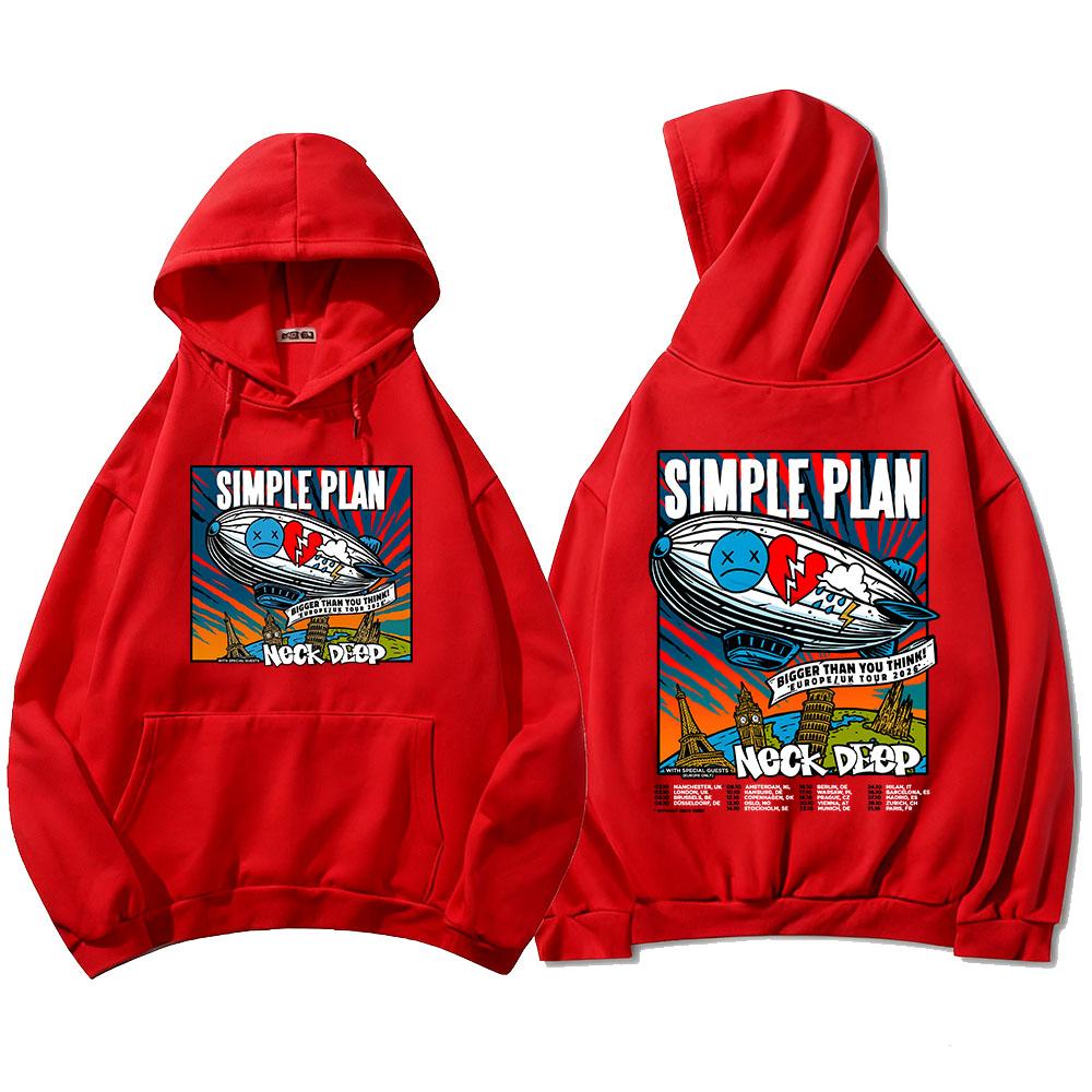 Simple Plan Bigger Than You Think! Tour 2026 Hoodies Fleece Loose Male Hooded Sweatshirt Unisex Streetwear Heavy Mental Sudadera