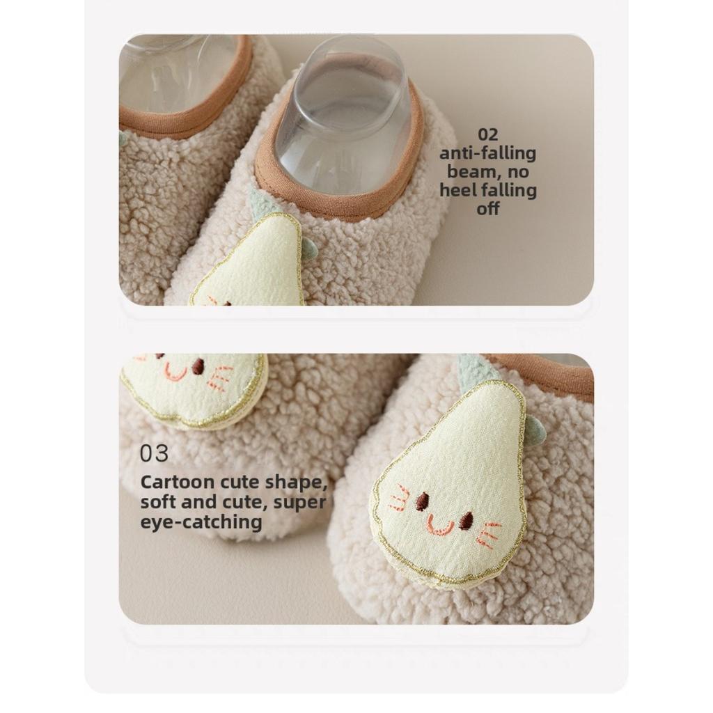 Floor Socks, Children's Autumn and Winter Thick Velvet Baby Walking Shoes, Baby Anti Slip Soft Soled Floor Socks, Early Education Shoe Covers