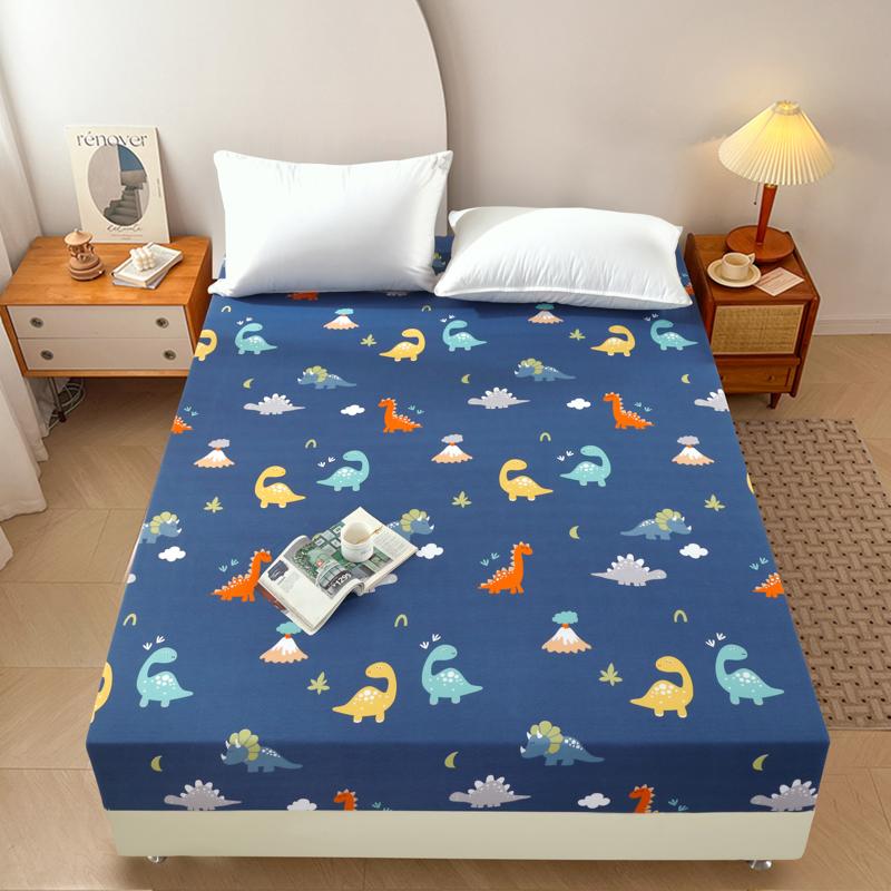 

Upzo Polyester 360° Waterproof Cartoon Fitted Sheet Only(No Pillowcase) Elastic Band Around Mattress Cover King Size Bed Cover 90x200cm