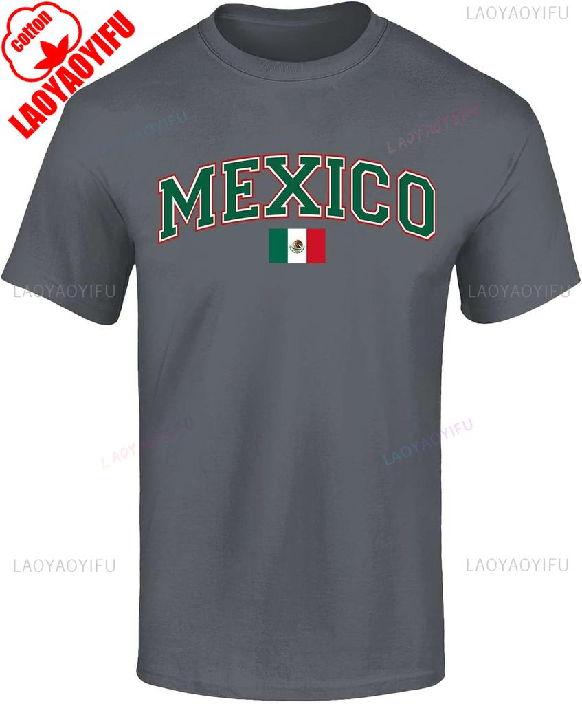 Vintage Mexico Mexicaanse Vlag T-shirt Zomer Unisex Unisex Mode Vintage Strandvakantie Katoen Grafische T-shirts Camisetas