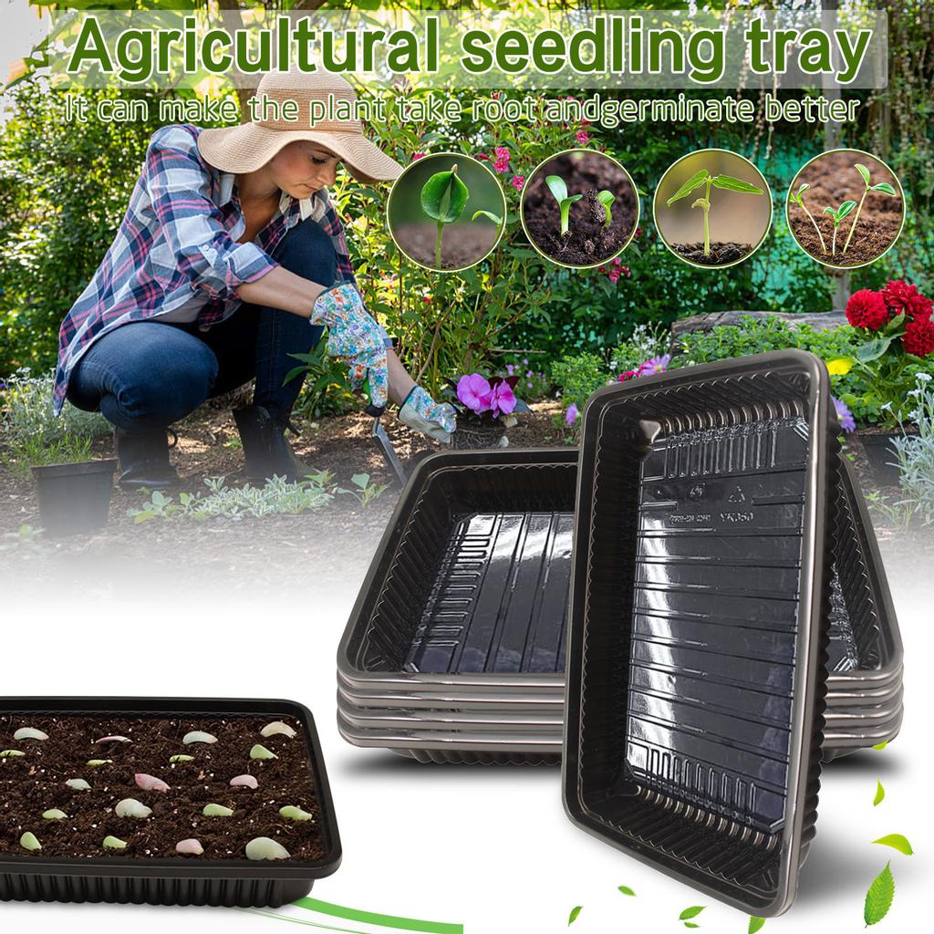 Square Black Cultivation Pot Small Transparent Agricultural Seedling Tray