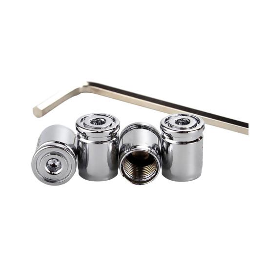 4Pcs Locking Car Tire Valve Stems Caps Anti-Theft Auto Wheel Valve Stem Covers with Rubber Seal Universal Tyre Air Stems Covers