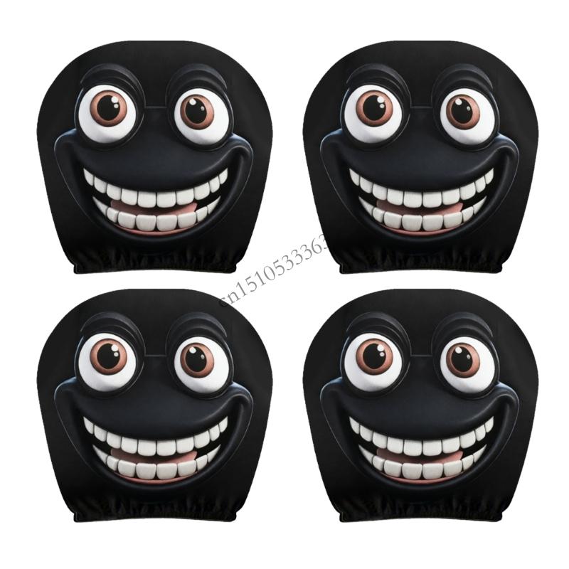 090E Мультяшный узор с лягушками Автомобильный аксессуар Защитник подголовника Съемные чехлы, можно стирать в машине