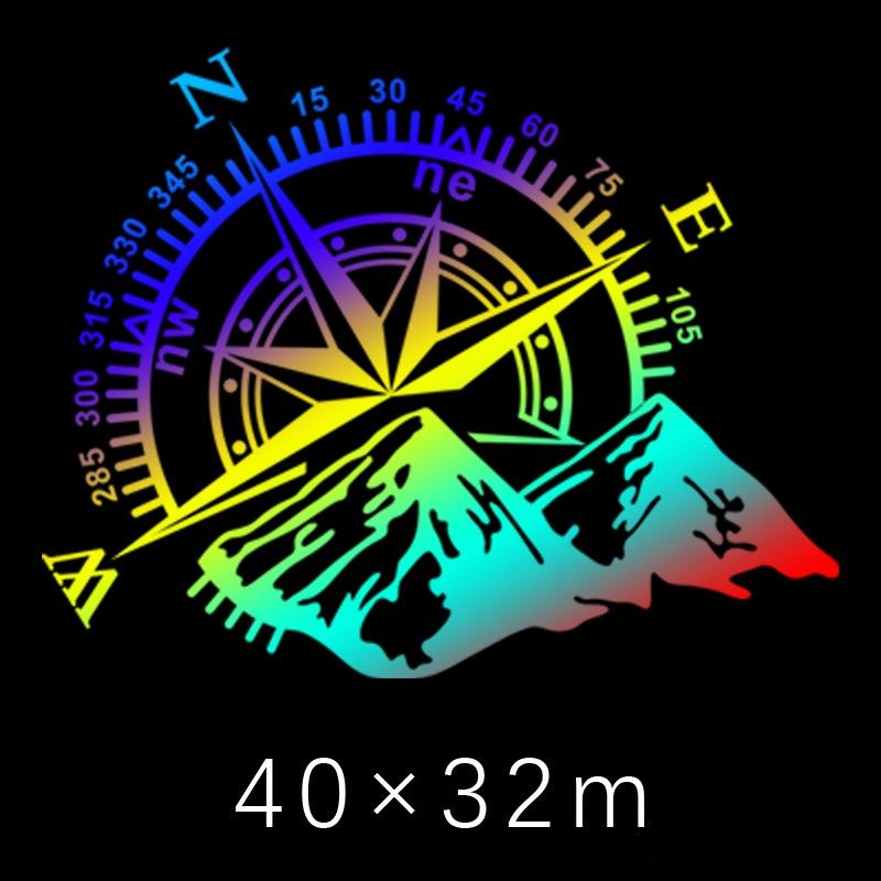 1 Τεμάχιο Αυτοκινήτου Off-Road SUV Πλαϊνό Αυτοκόλλητο Σώματος Πυξίδα Βουνό Αυτοκόλλητα για SUV Off-Road Αδιάβροχα Διακοσμητικά Αυτοκόλλητα Σώματος Αυτοκινήτου