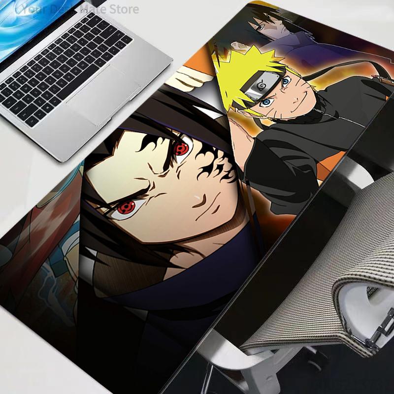 Mauspad HD Schreibtischmatte Anime N-naruto Spielmatte Gaming-Mauspad Speed Sasuke Uchiha Computer und Büro Gamer Schrank Tastaturmatte