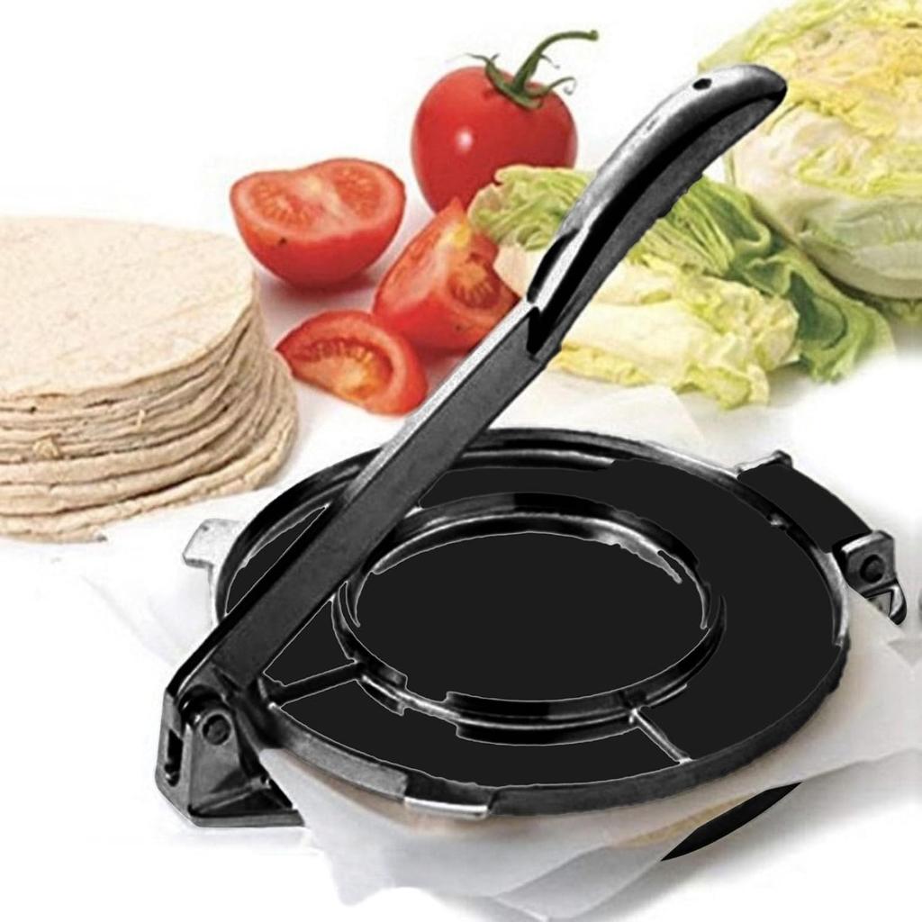 Akozon 16CM Tortilla Press Aluminum Alloy Manual Tortilla Maker Pressing Tool for Home Family Pizza Pie Patty Making