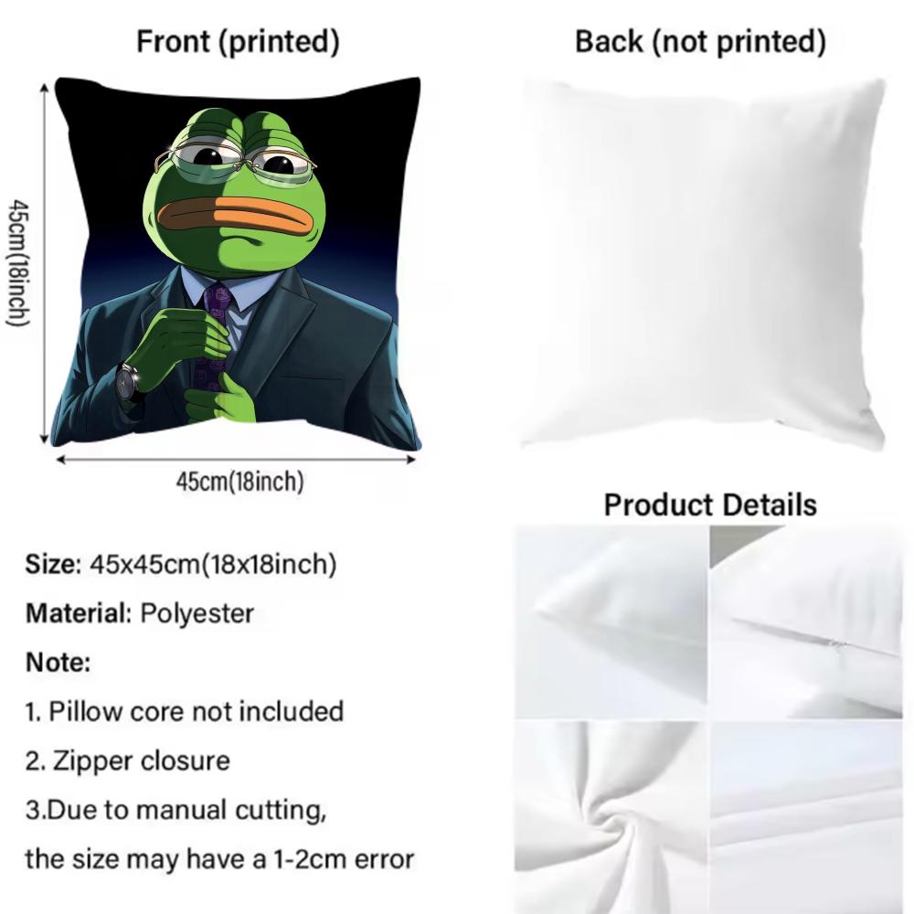 Sad Frog Pepe Cushion Cover Pattern Printed Pillowcase for Living Room Sofa Cushion Cover & Bedroom Decor