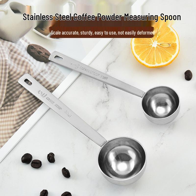Stainless Steel Long Handle Measuring Spoons, 15ml & 30ml, for Coffee or Seasoning