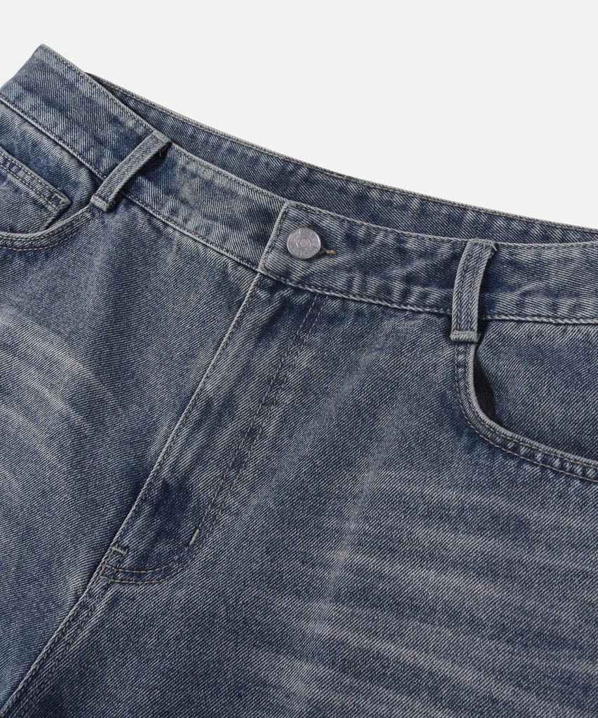GROOVE RHYME Washed Denim 3/4 Length Bermuda Shorts (Lrbmcdh760M)