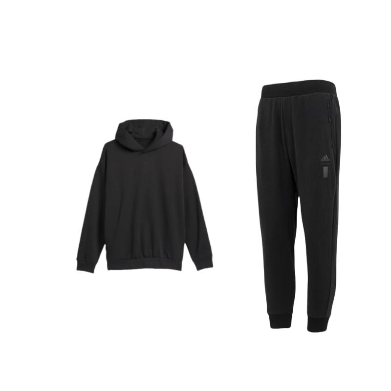 

Adidas Letter Print Versatile Hooded Pullover Long Sleeve Sweatshirt Outdoor Simple Mid Waist Long Pants Casual Sports Suit IA8187+IZ4907 S