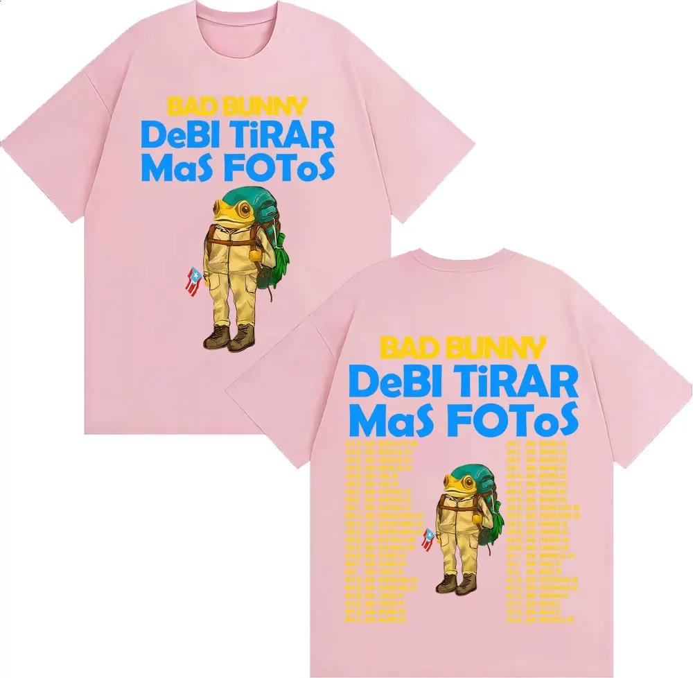 Rapper Bad Bunny Debi Tirar Mas Fotos DTMF Album 2026 T-Shirts Unisex Damen Vintage Cartoon Mode Kurzarm T-Shirt Streetwear
