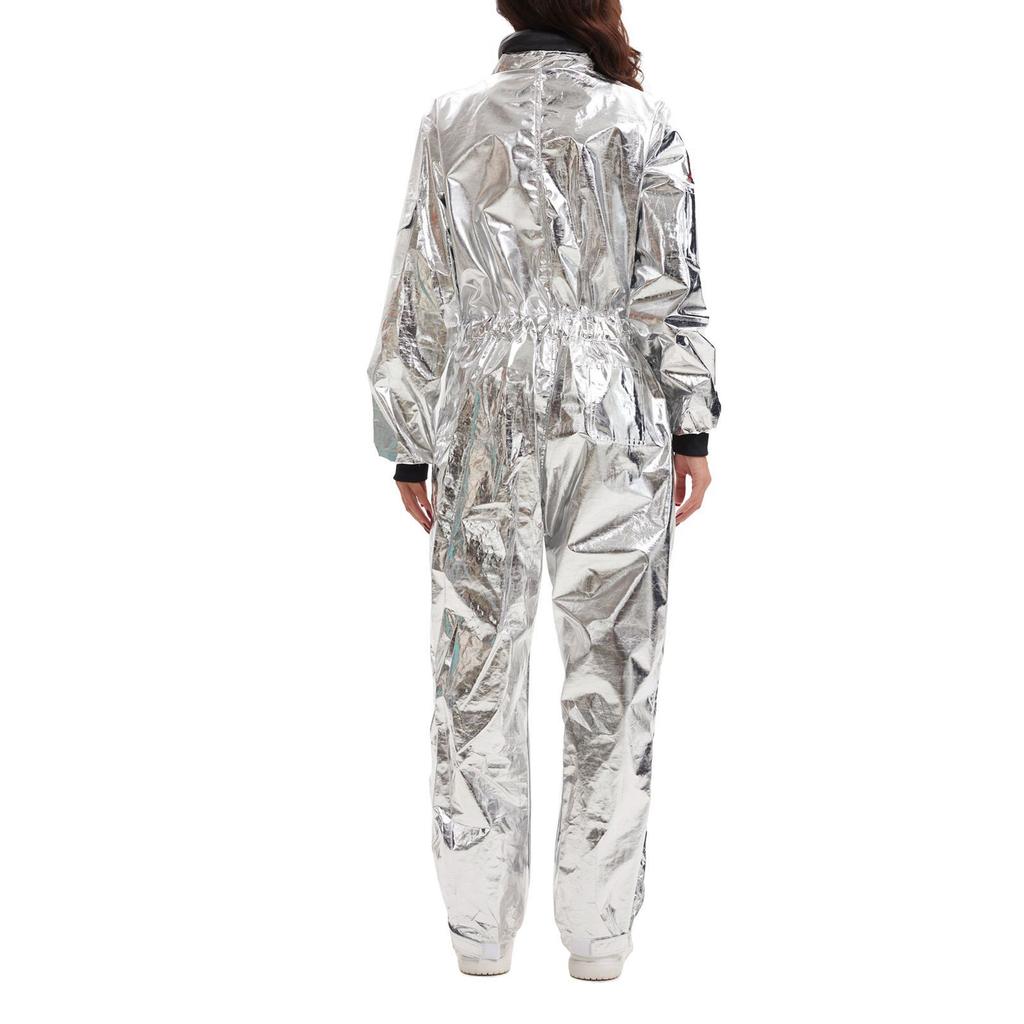 Adult Astronaut Costume Full Body Jumpsuit Space Theme Uniform with Patches and Zipper Closure for Parties Events