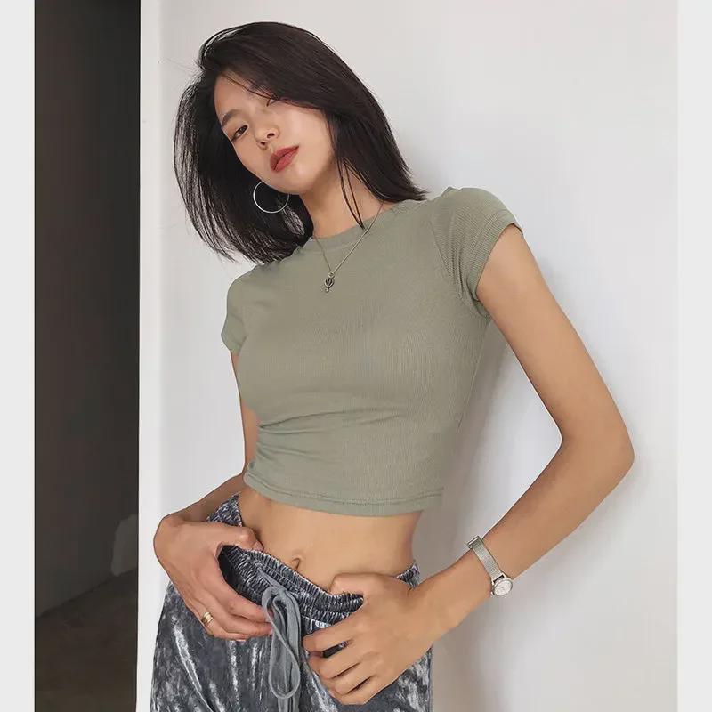 

Trendy Summer Slim-Fit Off-Shoulder Crop Top for Women 2XL бежевий