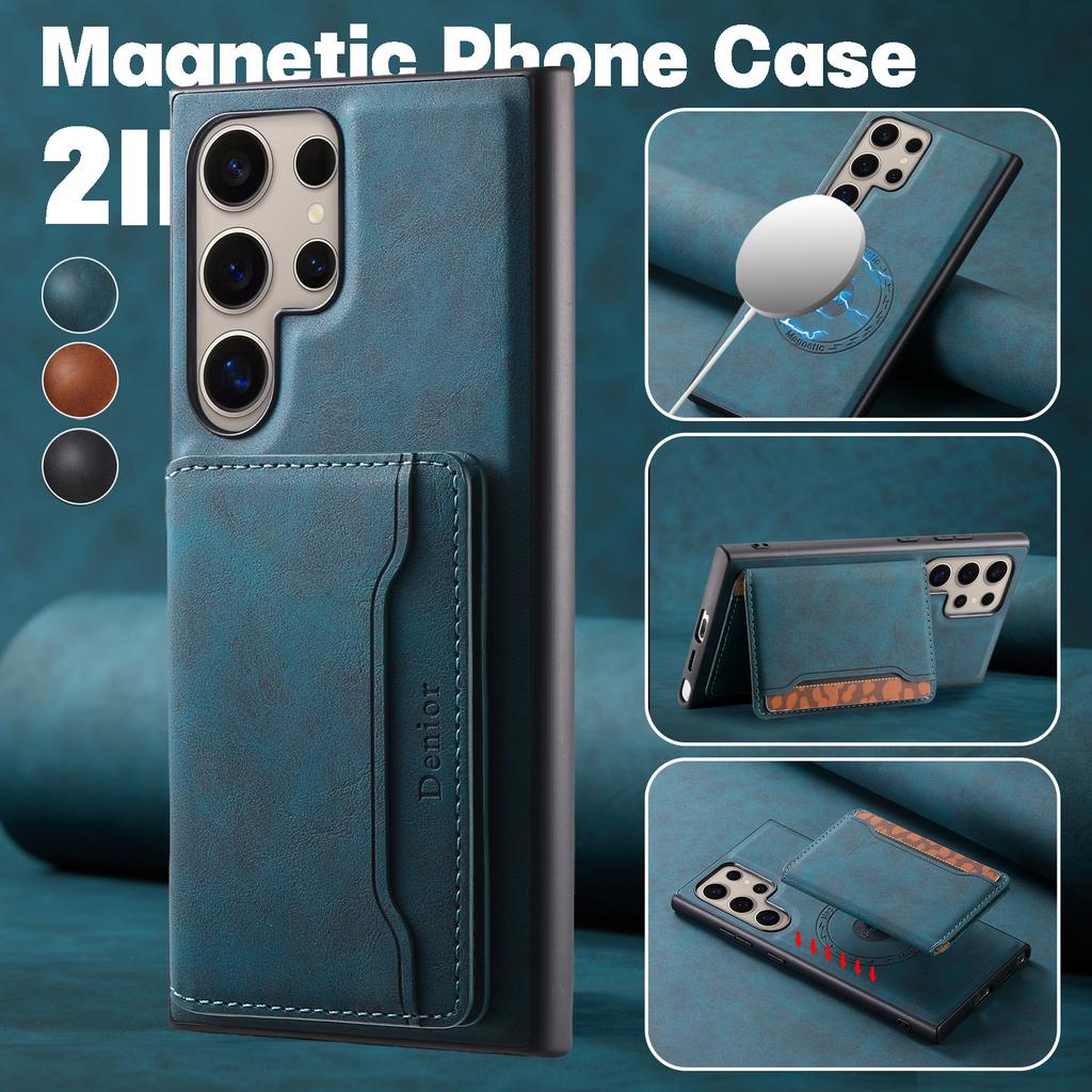 Magnetic Detachable Wallet Cover for Samsung Galaxy S26 Ultra S25 Plus S24 S23 FE Wireless Charging Card Slot Holder Phone Case