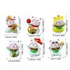 62KD 6Pcs Fortune Cats Miniatures Figurines for Positive And Auspiciously Decors