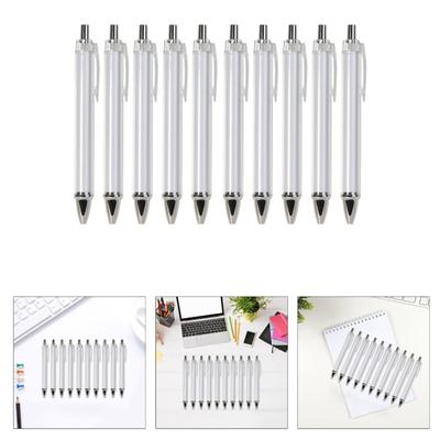 10Pcs Heat Transfer Pen Retractable Ballpoint Pen Smooth Writing Blank Sublimation Pen for Full Printing Ballpoint Pen